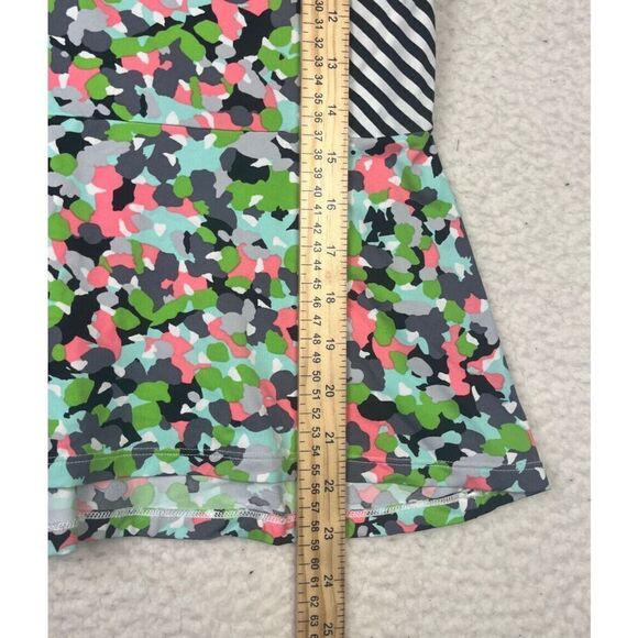 Spanx Tank Peplum Active Top Style Petal Power Thin Stripe Gym Athletic Size M - Picture 4 of 6